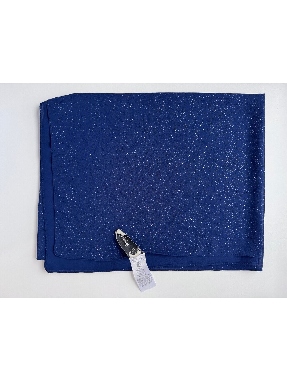 Navy Blue Shimmer Hijab Scarf Holographic Starry Metallic Wrap Formal Shawl - Picture 4 of 9